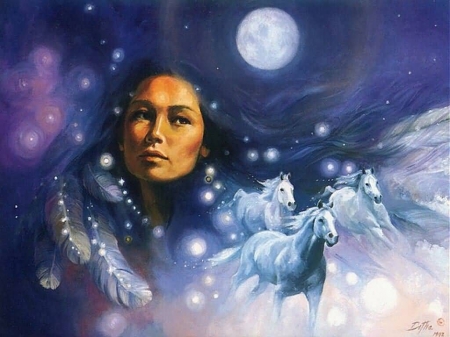 For Ravenlee - Native, Full Moon, American, Night