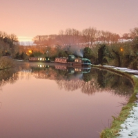 river boats at dusk