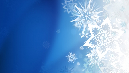 Magic Winter - abstract, winter, snowflakes, blue background, vector art