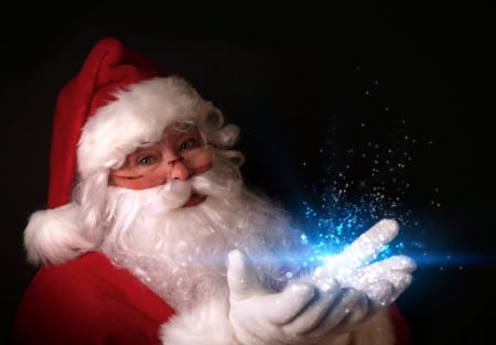 Santa Claus - magic - santa, hands, beard, magic, claus