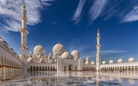 Sheikh Zayed Grand Mosque - Abu Dhabi - white, abu dhabi, sheikh zayed grand mosque, blue