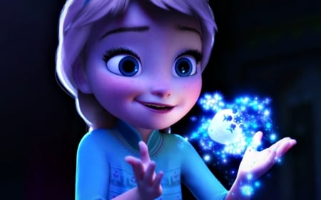 Frozen  (2013) - blue, girl, Frozen, magical, snow queen, black, movie, Anna, elsa, disney