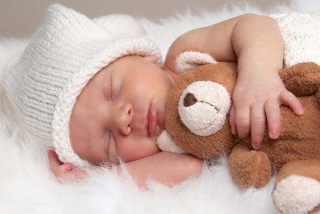 baby - teddy, cute, sleep, baby