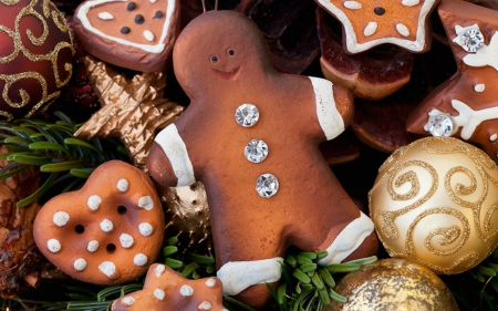 Christmas Decoration - Gingerbread, Christmas, balls, decor