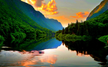 JACQUES ~ CARTIER NATIONAL PARK,QUEBEC,CANADA - quebec, sky, reflection, national park, park, canada