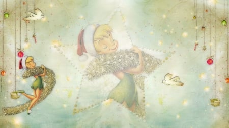 Tinkerbell at Christmas - wallpaper, tinkerbell, disney, christmas, season