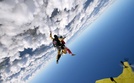 Skydiving - Airplane, Jump, Diving, Sky