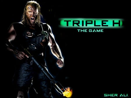 TRIPLE H  - gun, wrestling, jjj, fdsfse, fire, shampion, h, wrestler, sher ali, cool, triple h, wwe, this is cool, batista, logo, entertainment, triple