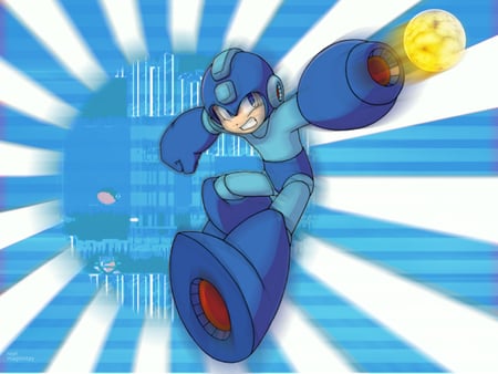 Mega Man In game Portal - fire ball, abstract, game, anime, cartoon, portal, mega man