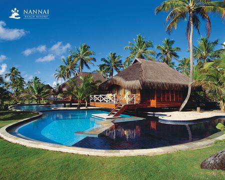 pool side - houses, palm trees, pools