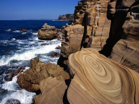 Coastal Sandstone - ocean, nature, sandstone, coastal