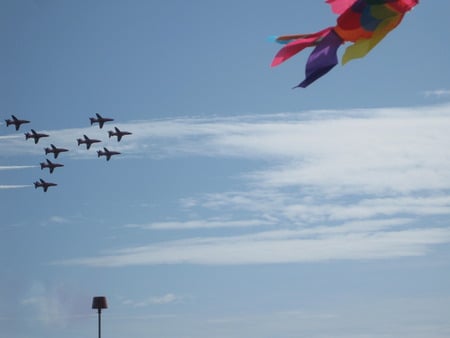 red arrows - red arrows, air craft, hawx, blue, air, amazing, flying, craft, festival, 2009, red, hawk, britain, display, bornemouth, raf, white, and, arrows