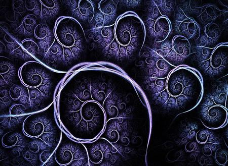 String Spiral - spiral, purple, blue, string, flood, circle