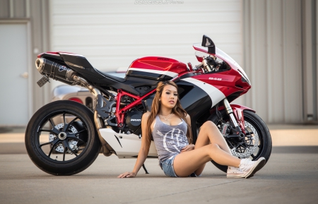 Ducati-848-Evo - sexy, bike, babe, ducati