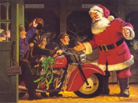 Do Not Open Til Christmas - santa, harley, eves, motorcycle