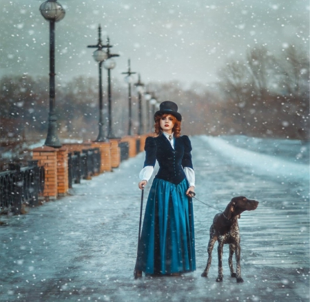 â™¥â™¥ - photography, winter, lady, abstract