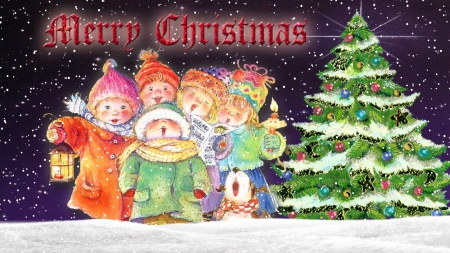 Christmas Kids - xmas, merry christmas, christmas carolers, carolers, christmas kids, christmas