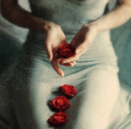 â™¥â™¥ - hands, flower, petals, red