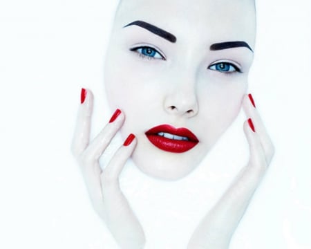 White Face - style, white, artistic, woman