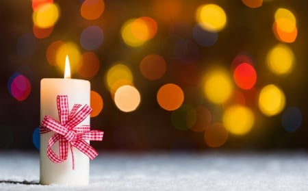 Candle - bokeh, candle, holidays, winter holidays, photography, light