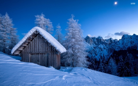 Old Barn on Winter Mountain