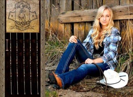 Rodeo Cowgirl - women, fun, female, fences, boots, hats, models, western, girls, cowgirls, style, rodeo, blondes, ranch