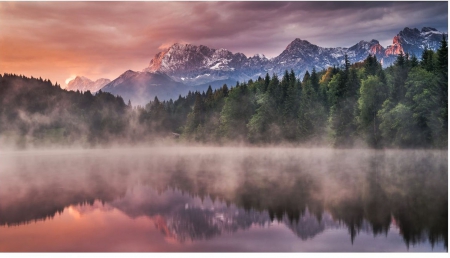 lake sunset - lake, forest, cool, fun, sunset, nature