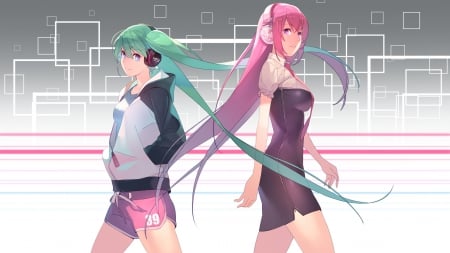 ~Miku & Luka~ - vocaloid, anime, megurine luka, friends, hatsune miku