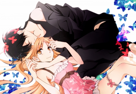 Asuna & Kazuto - game, anime, asuna, kazuto, romance, love, sword art, manga, online, kirigaya, cute, couple