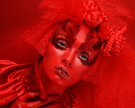 All Red - face, style, red, woman