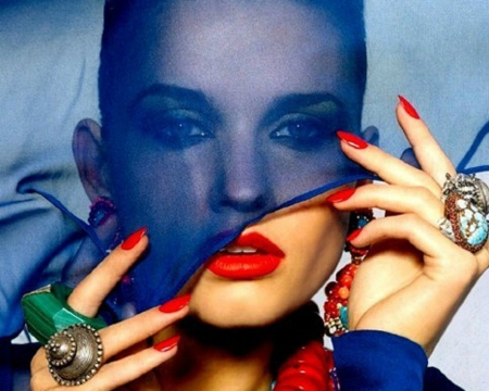 Pretty Face - woman, nails, ring, fashion, face