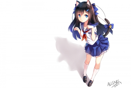 Neko - anime, neko, blue, ears