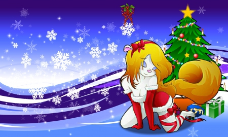 Minerva under the Mistletoe - Snowflakes, Cartoons, Mistletoe, Animaniacs, Minerva Mink, Snow, cute, Christmas, Furry, TV Series