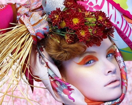 Pretty Face - artistic, flowers, style, make up, face