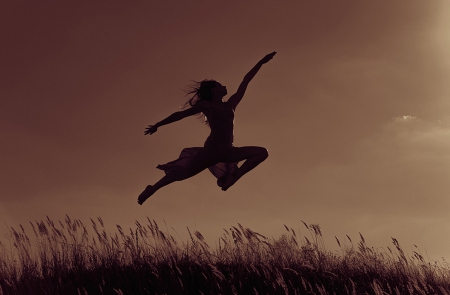 Freedom - woman, nature, freedom, jump