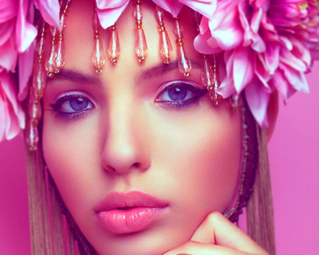 Pretty Face - face, pink, woman, model