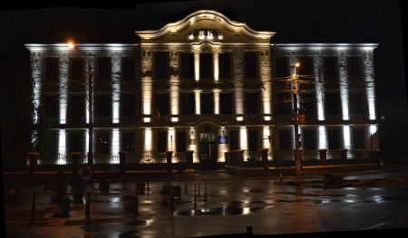 Radu Negru Fagaras - school, night, light, dark