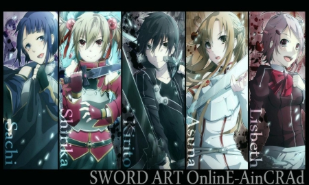 SAO - game, anime, asuna, girls, sword art, manga, online, kirito, warriors