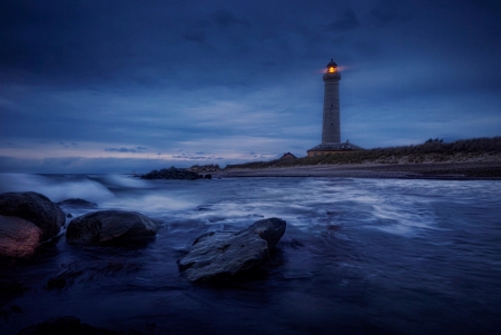 The Guardian - lighthouses, sea, light, blue