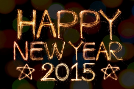 2015 - new year, 2015, golden, fireworks, happy