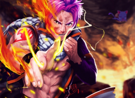 Natsu - Manga, Fire, Fairy Tail, Anime, Natsu Dragneel, Magic, Lightning, Happy, Mage, Exceed, Guild, Dragon Slayer