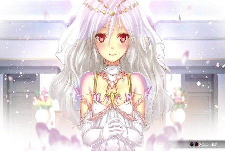 Casty Riernoit - bride, game, wedding, dress, girl, love, long hair, cg, white, cute