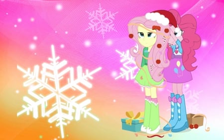 Decorating the Tree - friendship is magic, my little pony, tv series, pinkie pie, equestria girls, christmas, christmas tree, cartoons, fluttershy, cute