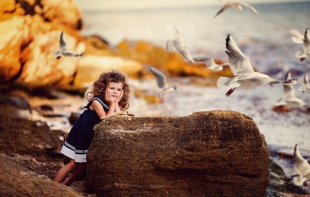 â™¥ - photography, girl, cute, birds