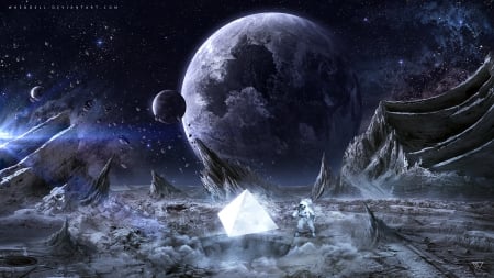 The Moon lith - moon, fantasy, lith, art