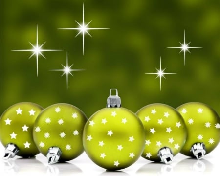 Christmas Decoration - balls, green, decor, christmas