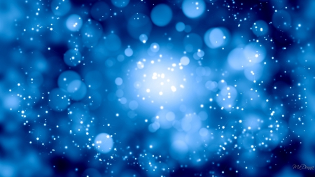 Bokeh Blues - glow, bokeh, blue, amazing, lights, stars, shine