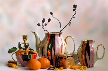 Still Life - vase, teapot, still life, beautiful