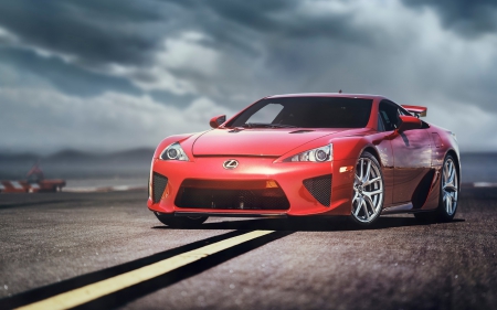 Lexus LFA - vehicles, Lexus LFA, roads, cars, red cars, lexus, LFA