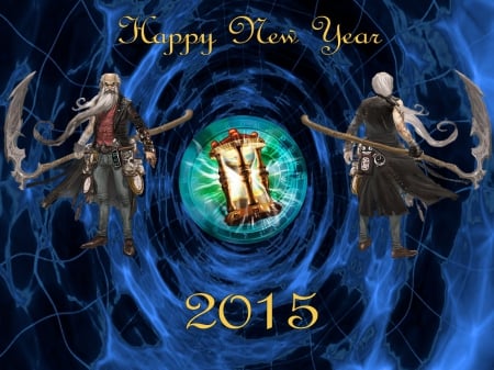 2015 New Year - Hourglass, 2015, Black Hole, New Year, Time Travel, Father Time, Blue